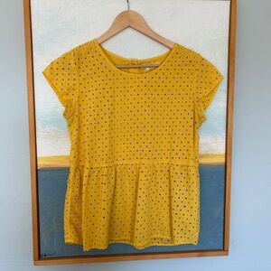C&C California Eyelet Peplum Top